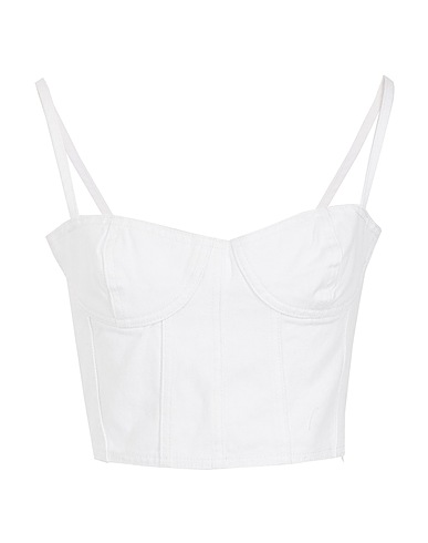 8 by YOOX Bustier ORGANIC COTTON DENIM BUSTIER
 White 100% Organic cotton