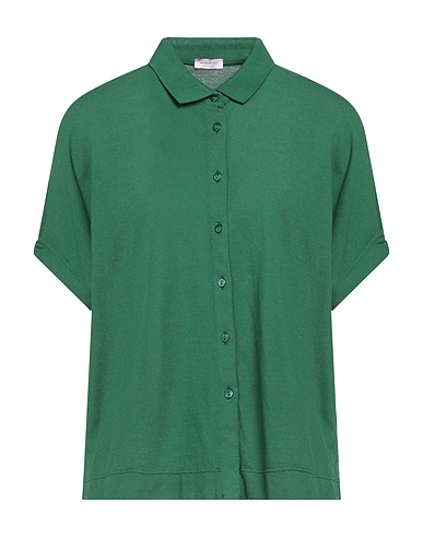 ROSSOPURO Solid color shirts & blouses Green 100% Cotton