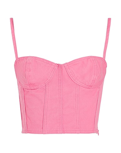 8 by YOOX Bustier ORGANIC COTTON DENIM BUSTIER
 Rose 100% Coton biologique