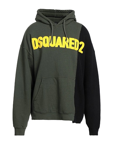 DSQUARED2 Hooded sweatshirt Military green 100% Cotton, Elastane