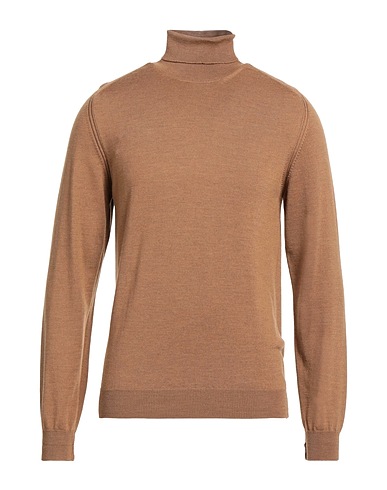 MACCHIA J Polo neck Brown 100% Virgin Wool
