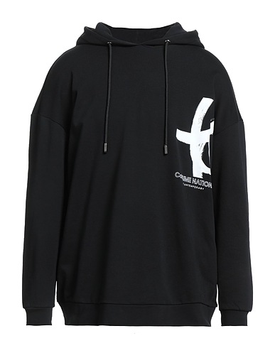 COSTUME NATIONAL Hooded track jacket  Black 100% Cotton
