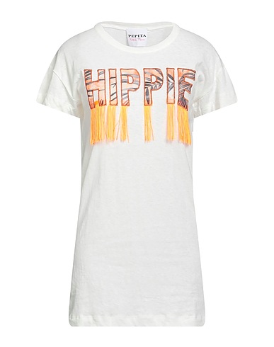 PEPITA T-shirt Ivory 70% Cotton, 30% Linen