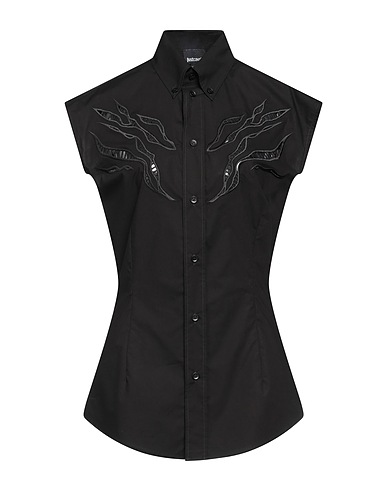 JUST CAVALLI Solid colour shirts & blouses Black 100% Cotton
