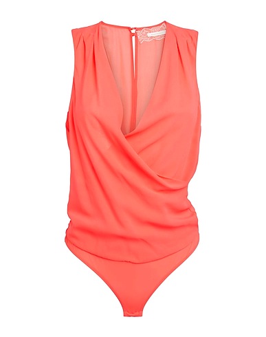 PATRIZIA PEPE SERA TOPWEAR Rosso 100% Seta, Poliammide, Elastan