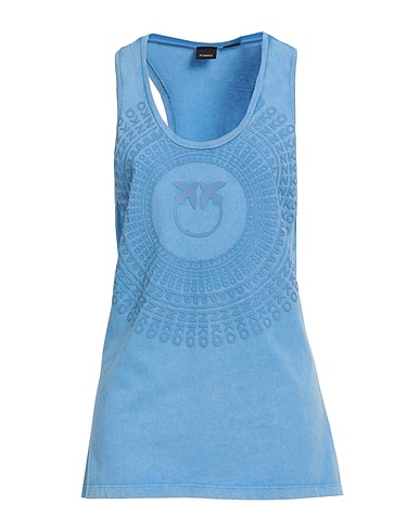 PINKO Tank top Light blue 100% Cotton