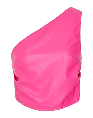 8 by YOOX Crop top ONE-SHOULDER CROP TOP
 Fucsia 100% Poliuretano
