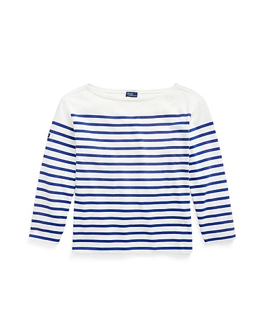 POLO RALPH LAUREN Camiseta STRIPED BOATNECK JERSEY TEE
 Azul marino 100% Algodón
