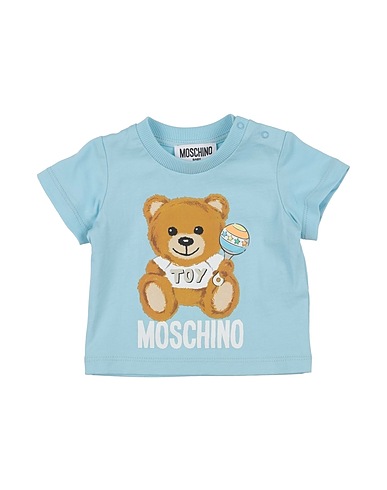 MOSCHINO BABY T-shirt Celeste 100% Cotone, Elastan