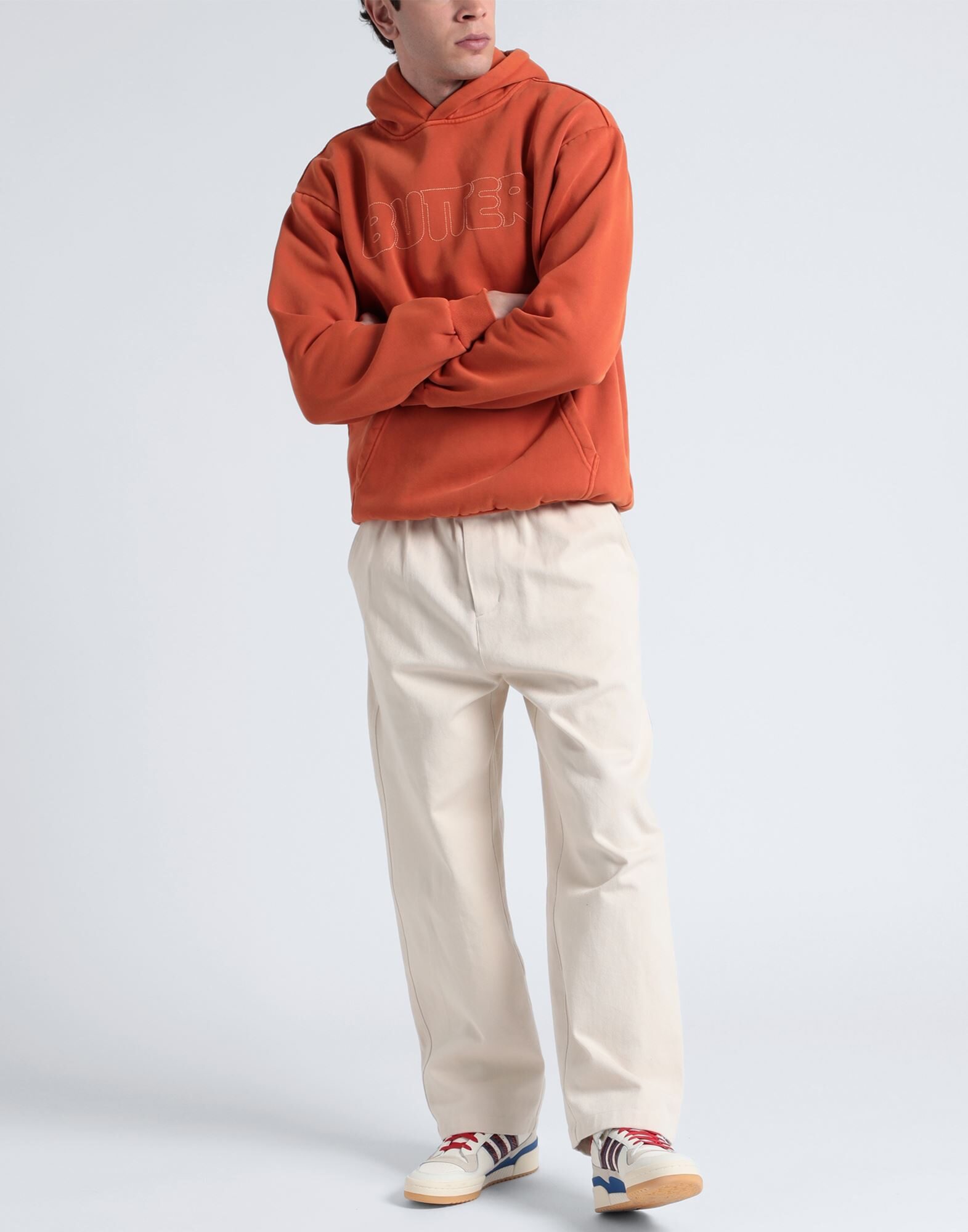 DISTRESSED DYE PULLOVER | スウェットシャツ オレンジ メンズ | YOOX