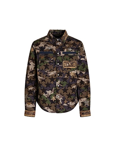 VALENTINO GARAVANI Denim shirt Military green 100% Cotton, Polyester, Metallic fiber