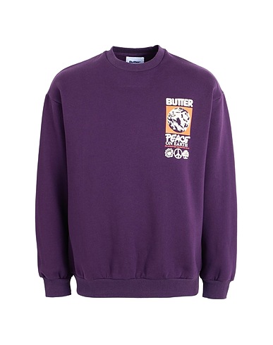 BUTTER GOODS Sweatshirt PEACE ON HEART CREW Dunkelviolett 70% Baumwolle, 30% Polyester