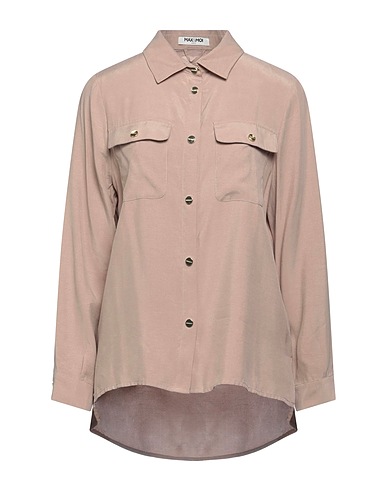 MAX & MOI Solid color shirts & blouses Taupe 50% Tencel™, 50% Viscose