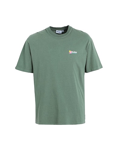 BUTTER GOODS T-shirt HEAVY WEIGHT PIGMENT DYE Verde militare 100% Cotone