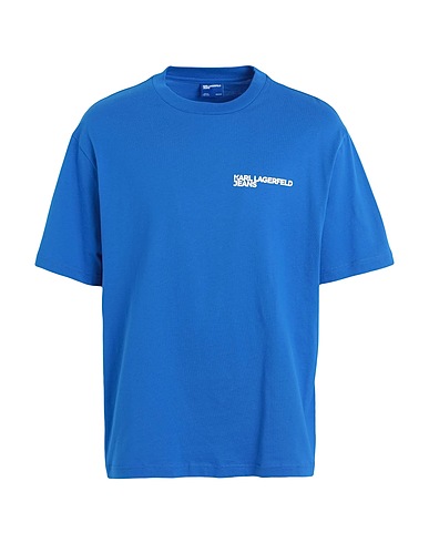 KARL LAGERFELD JEANS T-shirt KLJ RELAXED BOX LOGO SSVL TEE
 Blue 100% Organic cotton