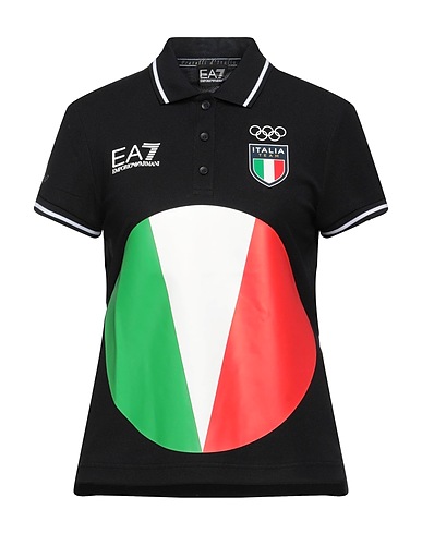 EA7 Polo shirt Midnight blue 100% Cotton, Polyester, Elastane
