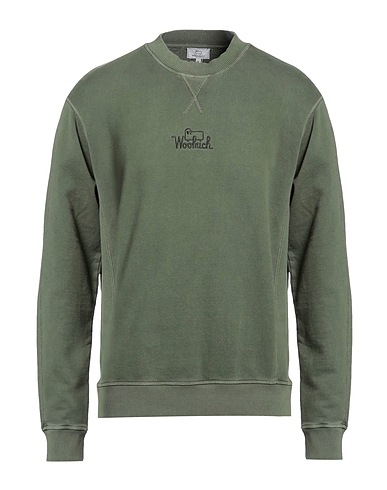 WOOLRICH Felpa Verde militare 100% Cotone organico