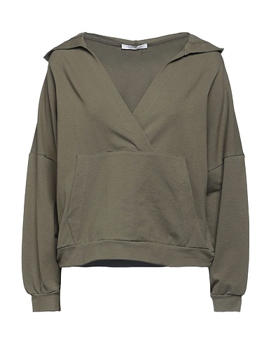 BELLWOOD Hooded track jacket  Military green 95% Cotton, 5% Elastane