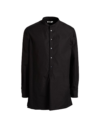 THE ROW Solid colour shirt Black 100% Cotton, Mother-of-pearl