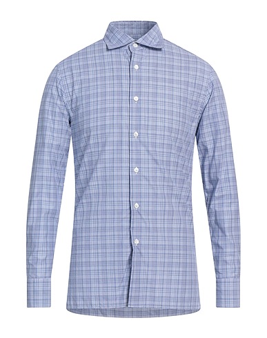 DUNHILL Checked shirt Light blue 100% Cotton