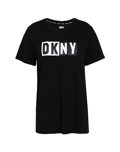 DKNY T-shirt Black 58% Cotton, 38% Modal, 4% Elastane