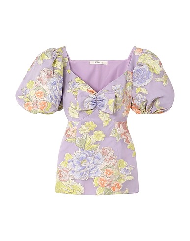 RODARTE Top spalle scoperte Lilla 45% Poliestere, 37% Seta, 9% Poliestere metallizzato, 9% Poliammide