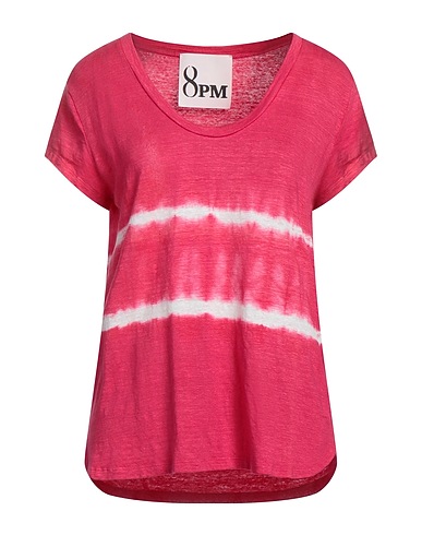 8PM T-shirt Magenta 96% Linen, 4% Elastane