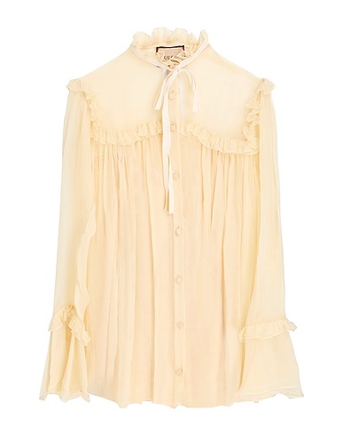 GUCCI Silk shirts & blouses Beige 100% Silk, Cotton, Viscose