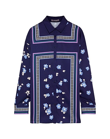 LELA ROSE Floral shirts & blouses Navy 100% Polyester