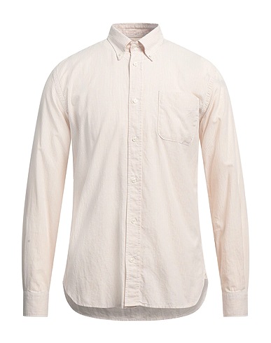 WOOLRICH Striped shirt COTTON LINEN STRIPE SHIRT Beige 66% Cotton, 34% Linen