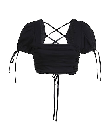 OW COLLECTION Top Black 64% Cotton, 33% Polyamide, 3% Elastane