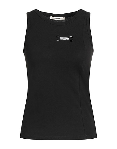 LEDERER Tank top Black 100% Cotton