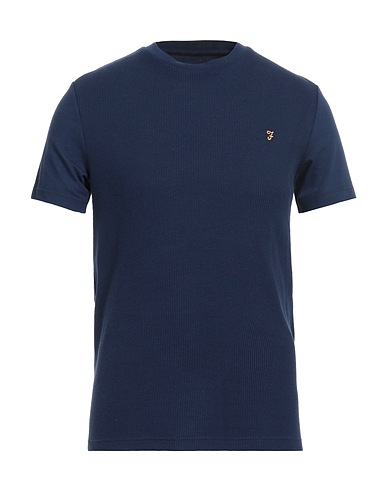 FARAH Basic T-Shirt Navy blue 100% Cotton