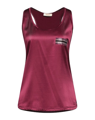 MARANI JEANS Tank top Burgundy 97% Silk, 3% Elastane, Viscose
