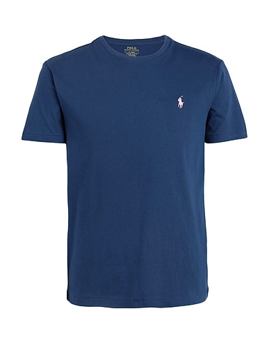 POLO RALPH LAUREN Basic T-Shirt CUSTOM SLIM FIT JERSEY CREWNECK T-SHIRT
 Taubenblau 100% Baumwolle