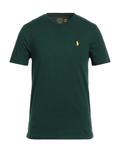 POLO RALPH LAUREN Basic T-Shirt CUSTOM SLIM FIT JERSEY CREWNECK T-SHIRT
 Dark green 100% Cotton