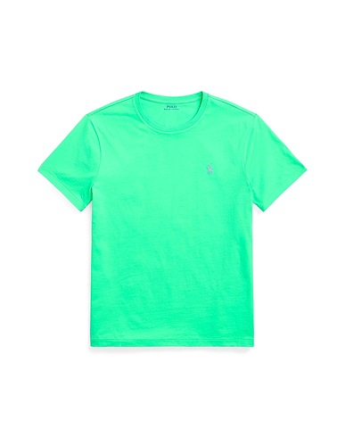 POLO RALPH LAUREN Basic T-Shirt CUSTOM SLIM FIT JERSEY CREWNECK T-SHIRT
 Säuregrün 100% Baumwolle