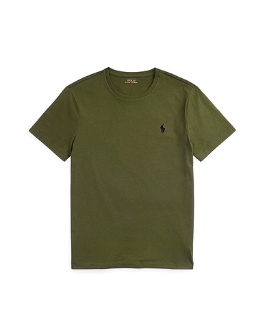 POLO RALPH LAUREN Basic T-Shirt CUSTOM SLIM FIT JERSEY CREWNECK T-SHIRT
 Militärgrün 100% Baumwolle