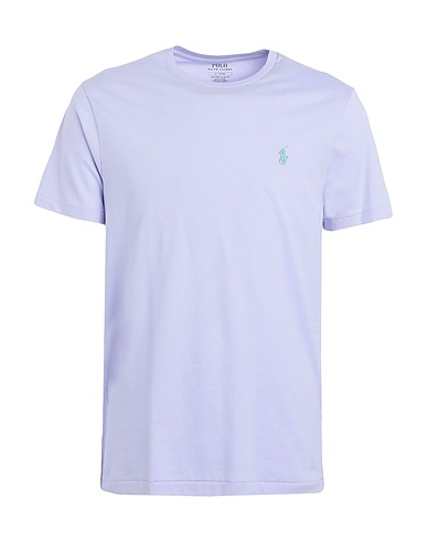 POLO RALPH LAUREN Basic T-Shirt CUSTOM SLIM FIT JERSEY CREWNECK T-SHIRT
 Lilac 100% Cotton