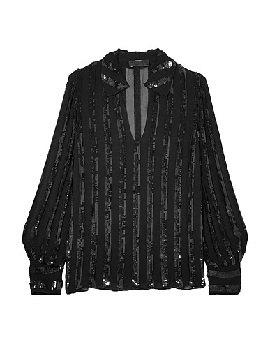 NILI LOTAN Top Black 100% Viscose, PVC - Polyvinyl chloride