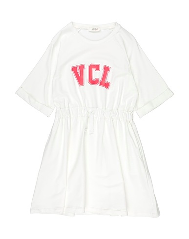 VICOLO Dress White 96% Cotton, 4% Elastane