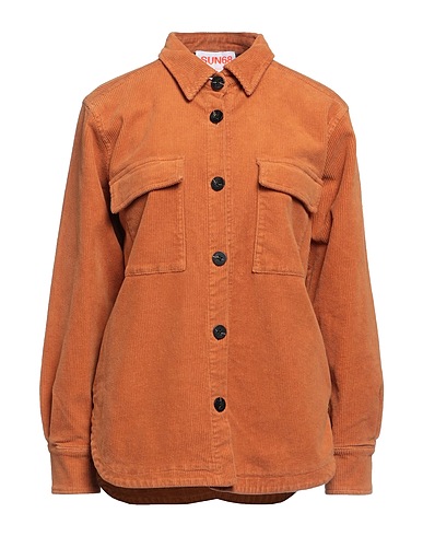 SUN 68 Solid colour shirts & blouses Camel 98% Cotton, 2% Elastane