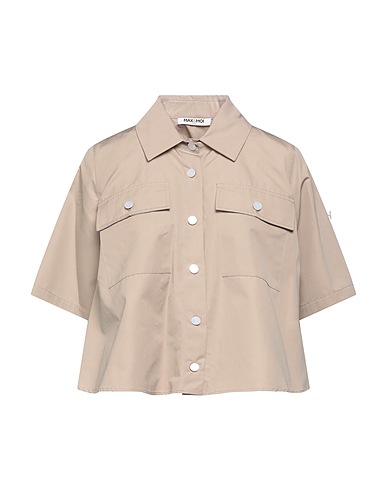 MAX & MOI Solid color shirts & blouses Sand 100% Cotton