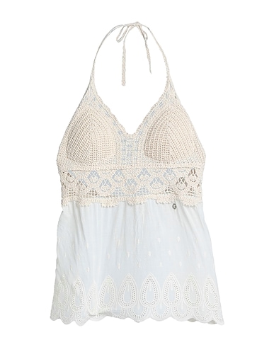 GUESS Elegante Top Beige 95% Baumwolle, 5% Polyamid