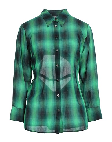 DEPARTMENT 5 Checked shirt Emerald green 62% Acetate, 38% Cotton