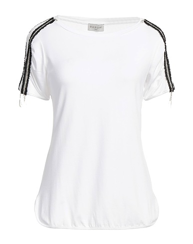 BARONI T-shirt Off white 93% Viscosa, 7% Elastan