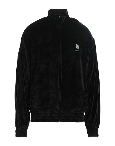 GCDS Hooded track jacket  Black 95% Polyester, 5% Polyamide