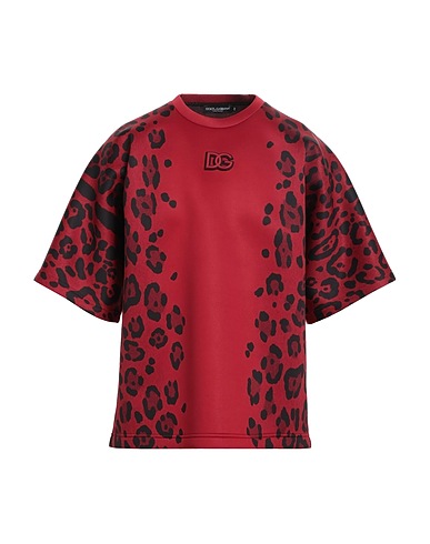 DOLCE&GABBANA Oversize-T-Shirt Brick red 100% Polyester, PVC - Polyvinyl chloride