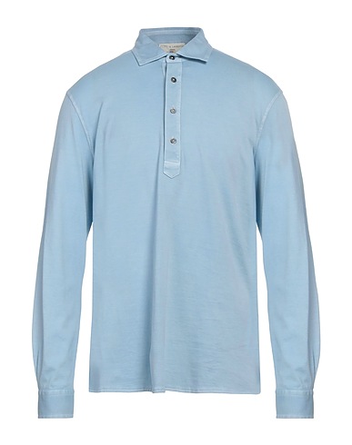 FILIPPO DE LAURENTIIS Polo shirt Light blue 100% Cotton