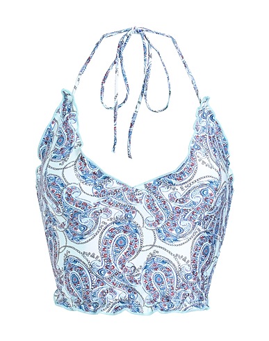 FRANKIES BIKINIS Crop top marlowe shine top
 Sky blue 84% Nylon, 16% Elastane
